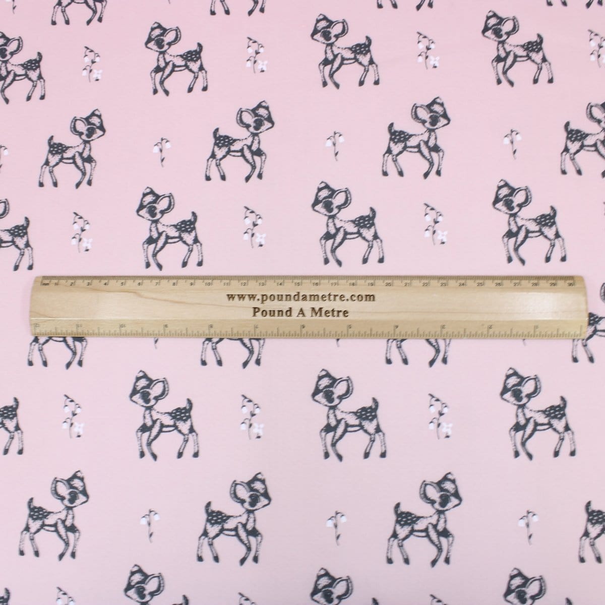 Pound A Metre 3 Metre 3 Metre Dressmaking Poly-Cotton - Animal Edition - 45" wide Deer - Pink