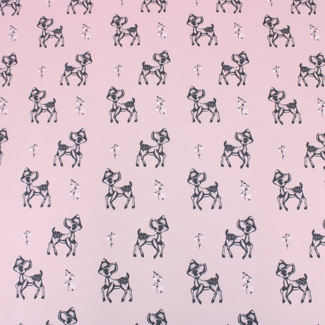Pound A Metre 3 Metre 3 Metre Dressmaking Poly-Cotton - Animal Edition - 45" wide Deer - Pink