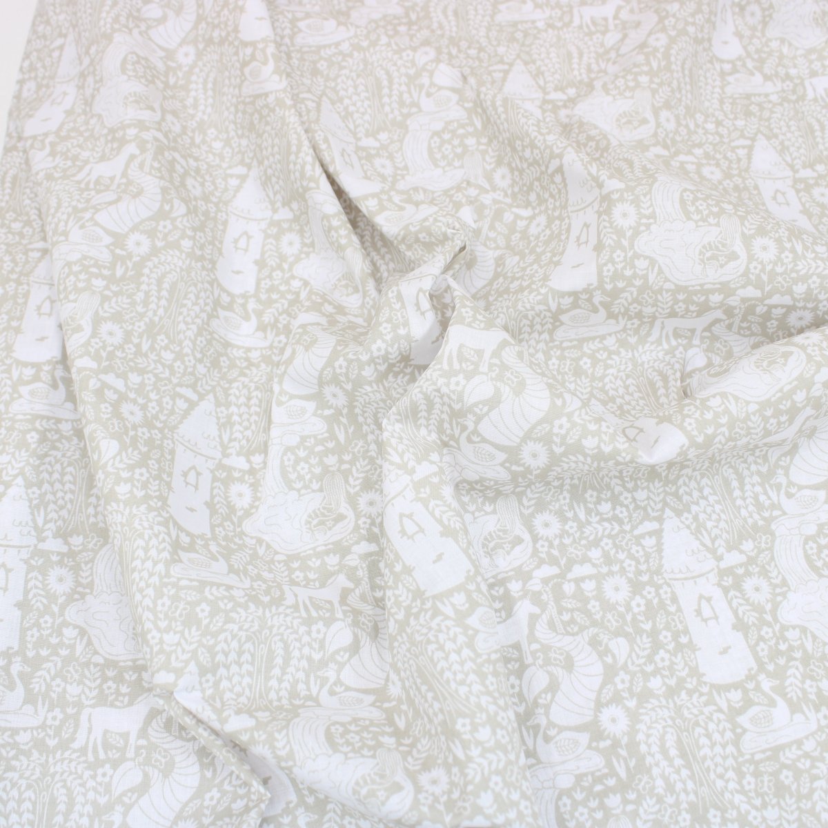3 Metre Dressmaking Poly-Cotton - Animal Edition - 45" wide Enchanted - Grey - Pound A Metre