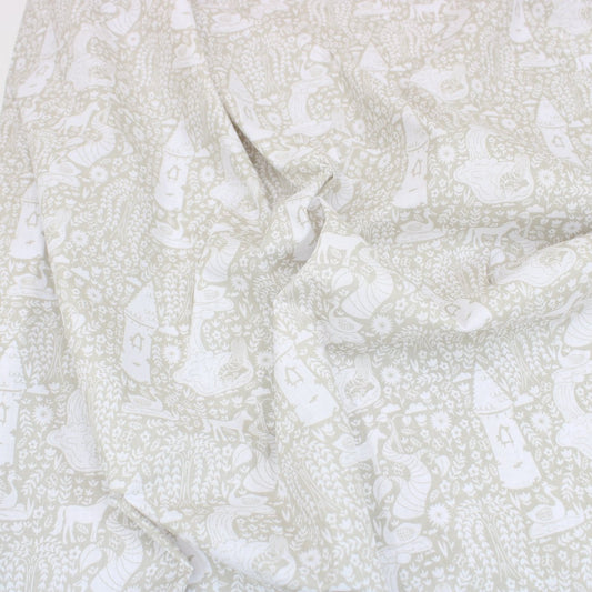 3 Metre Dressmaking Poly-Cotton - Animal Edition - 45" wide Enchanted - Grey - Pound A Metre