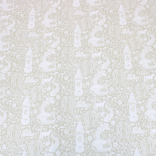 3 Metre Dressmaking Poly-Cotton - Animal Edition - 45" wide Enchanted - Grey - Pound A Metre