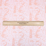 3 Metre Dressmaking Poly-Cotton - Animal Edition - 45" wide Enchanted - Peach - Pound A Metre