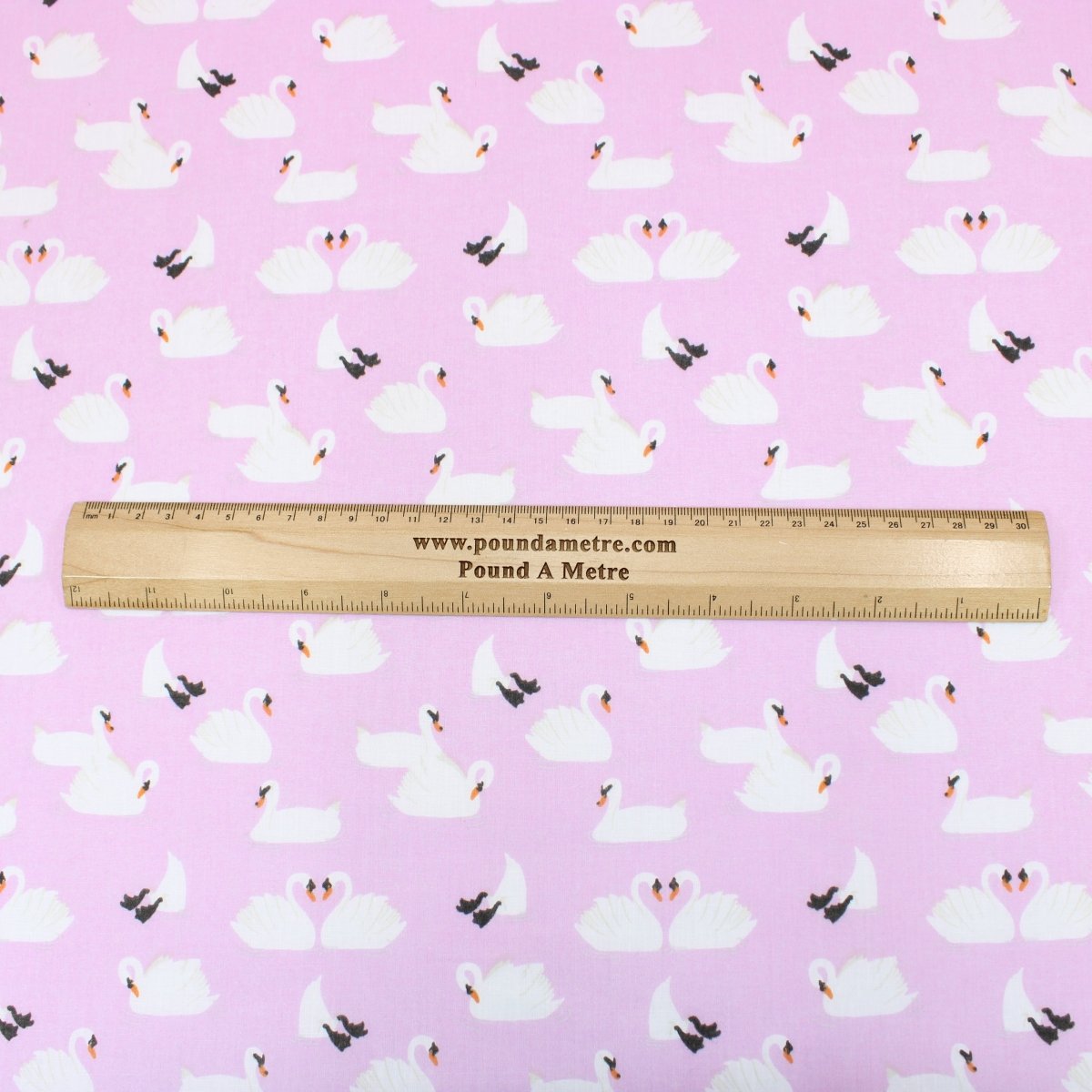 3 Metre Dressmaking Poly-Cotton - Animal Edition - 45" wide Swan - Pound A Metre