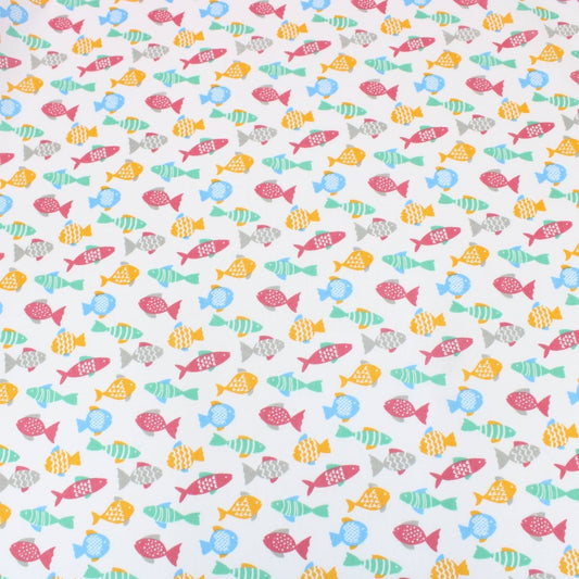 3 Metre Dressmaking Poly-Cotton - Animal Edition - 45" wide Tropical Fish - Pound A Metre