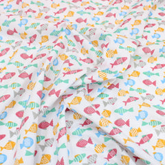 3 Metre Dressmaking Poly-Cotton - Animal Edition - 45" wide Tropical Fish - Pound A Metre