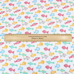 3 Metre Dressmaking Poly-Cotton - Animal Edition - 45" wide Tropical Fish - Pound A Metre