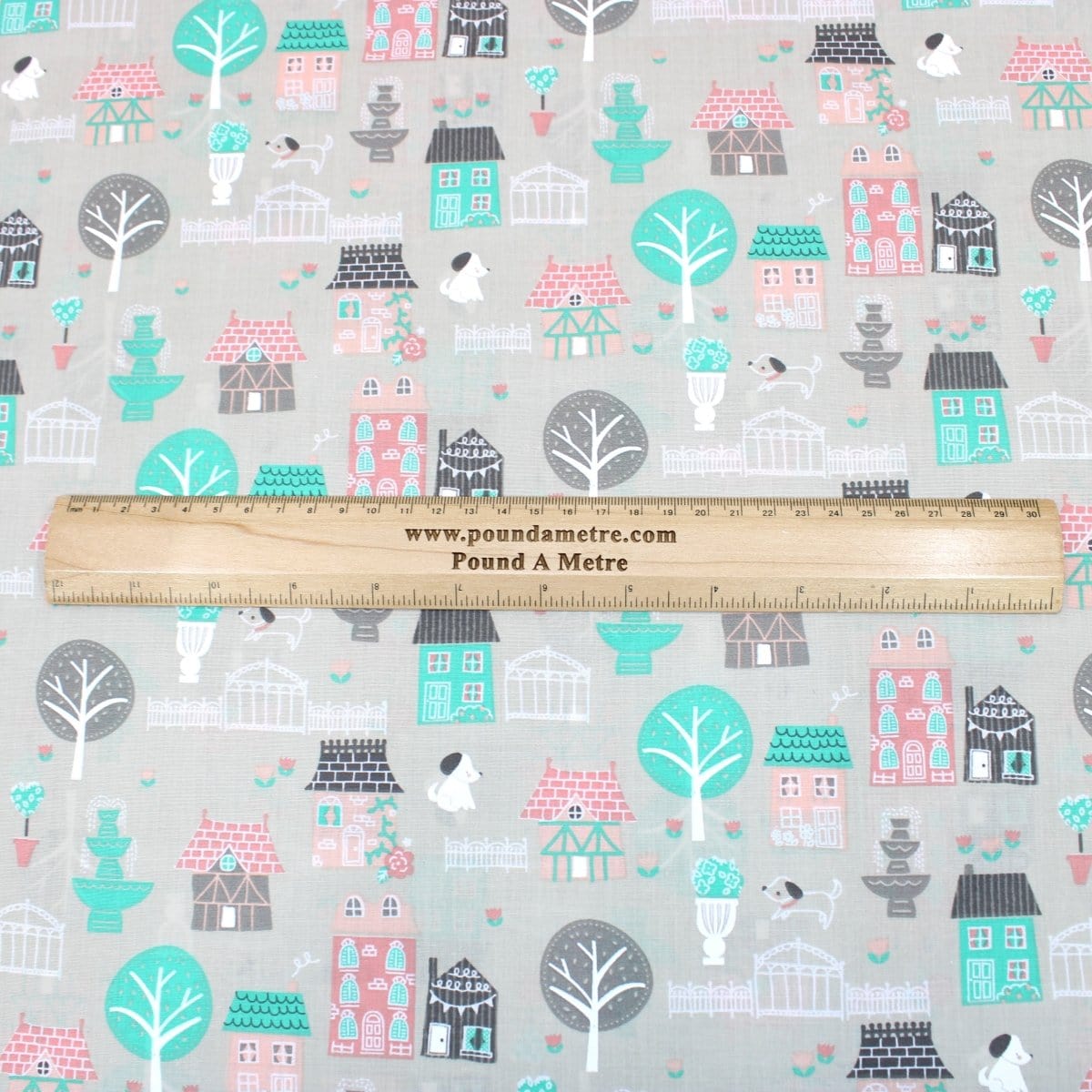 Pound A Metre 3 Metre 3 Metre Dressmaking Poly-Cotton - Destination - 45" wide Light Grey