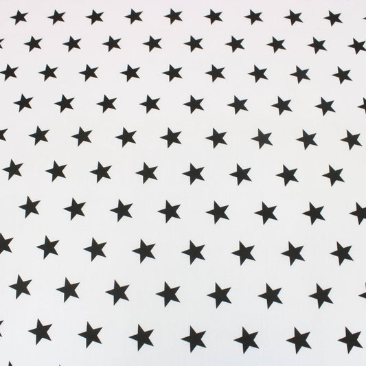 3 Metre Dressmaking Poly-Cotton - Funky Edition - 45" wide Black Star - Pound A Metre