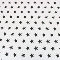 3 Metre Dressmaking Poly-Cotton - Funky Edition - 45" wide Black Star - Pound A Metre