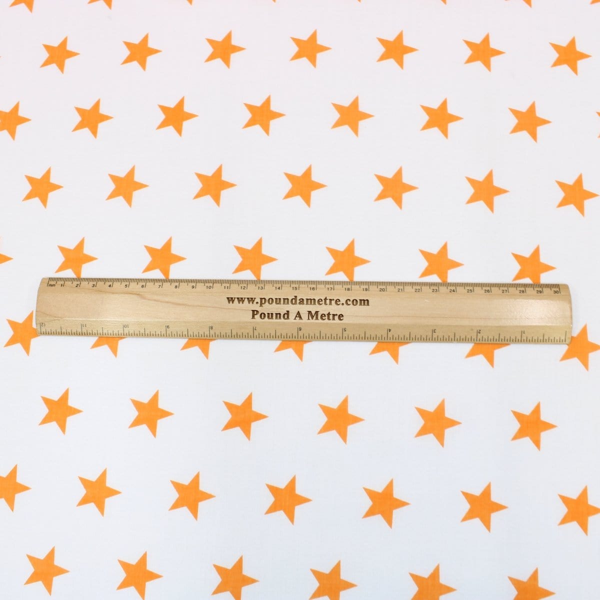 Pound A Metre 3 Metre 3 Metre Dressmaking Poly-Cotton - Funky Edition - 45" wide Orange Star