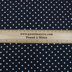 3 Metre Dressmaking Poly-Cotton - Polka Edition - 45" wide Black - Pound A Metre