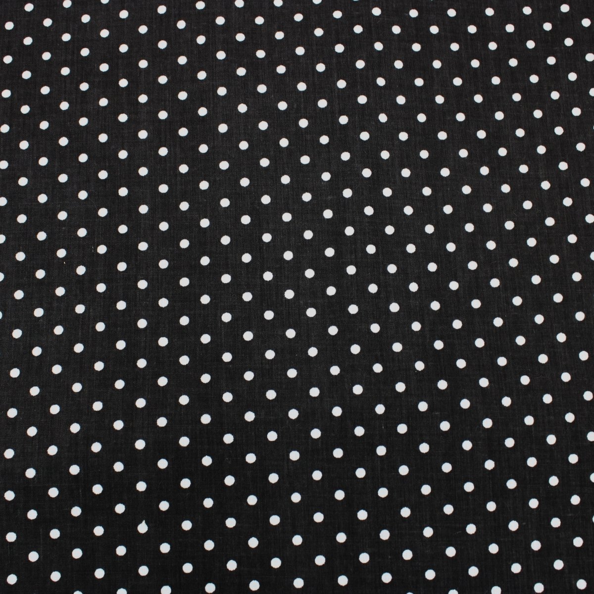 3 Metre Dressmaking Poly-Cotton - Polka Edition - 45" wide Black - Pound A Metre