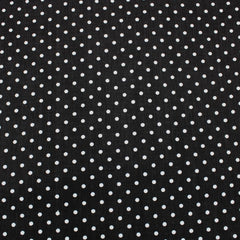 3 Metre Dressmaking Poly-Cotton - Polka Edition - 45" wide Black - Pound A Metre