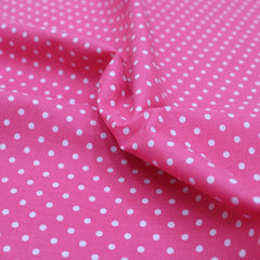 3 Metre Dressmaking Poly-Cotton - Polka Edition - 45" wide Coral Pink - Pound A Metre
