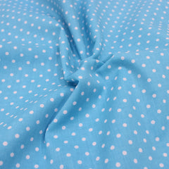 3 Metre Dressmaking Poly-Cotton - Polka Edition - 45" wide Sky Blue - Pound A Metre