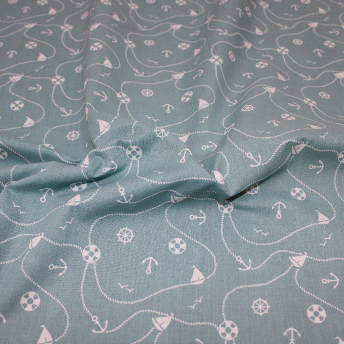 3 Metre Dressmaking Poly-Cotton - Seaside Edition - Sailing Essentials - 45" wide Dusky Tea - Pound A Metre
