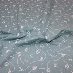 3 Metre Dressmaking Poly-Cotton - Seaside Edition - Sailing Essentials - 45" wide Dusky Tea - Pound A Metre