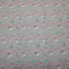 3 Metre Dressmaking Poly-Cotton - Seaside Edition - Swimmer - 45" wide Beige - Pound A Metre