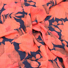 3 Metre Elegant Chequered Back Floral Dress-Chiffon 55" Wide Red & Black - Pound A Metre