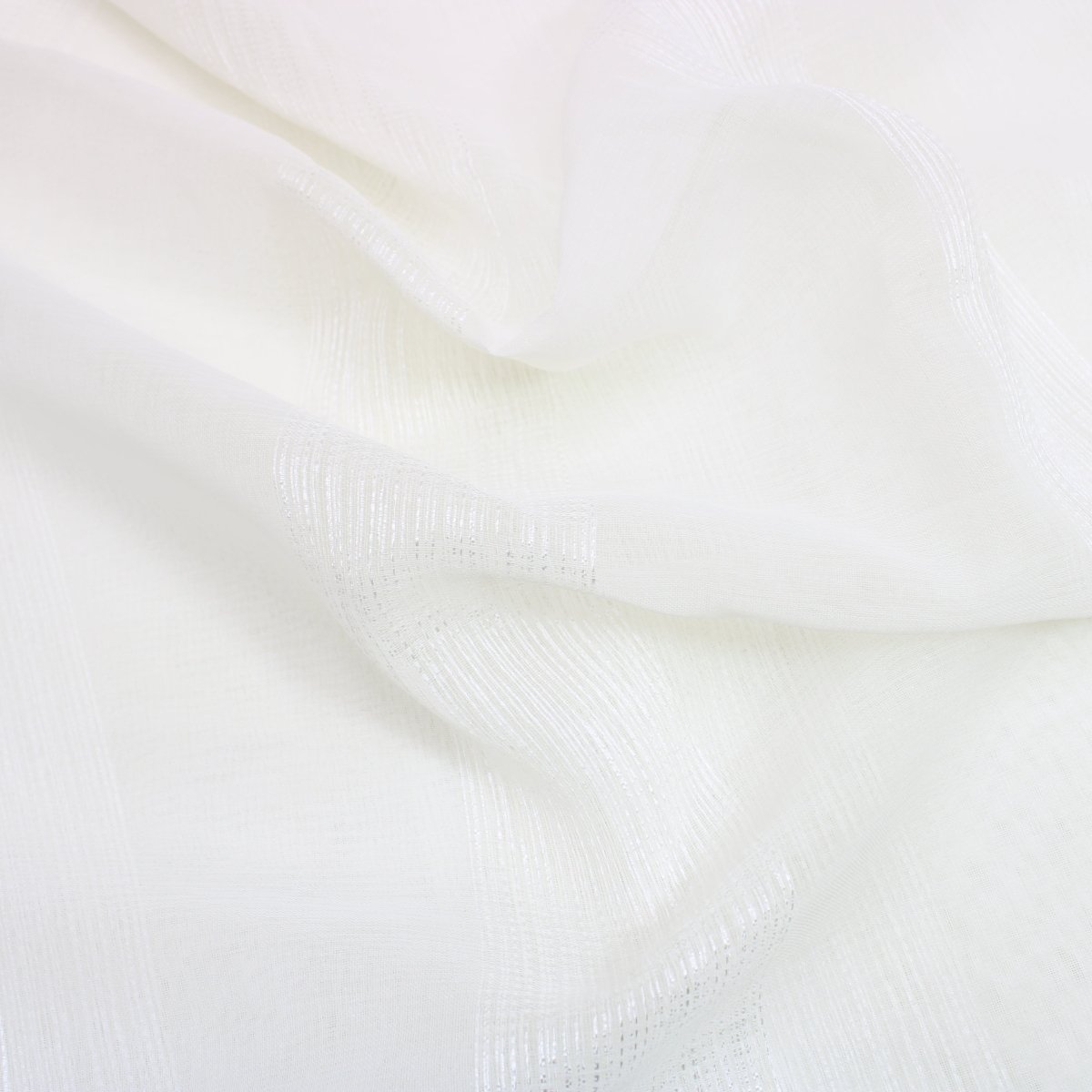 3 Metre Embroidery Stripe Dress Crepe 80" Wide Off White - Pound A Metre