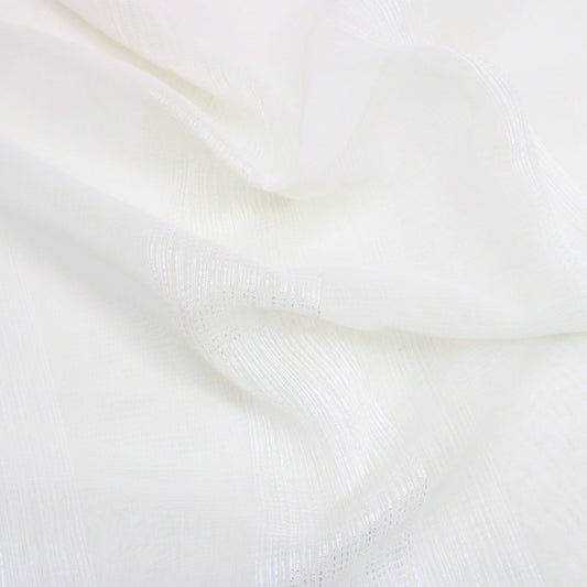 3 Metre Embroidery Stripe Dress Crepe 80" Wide Off White - Pound A Metre