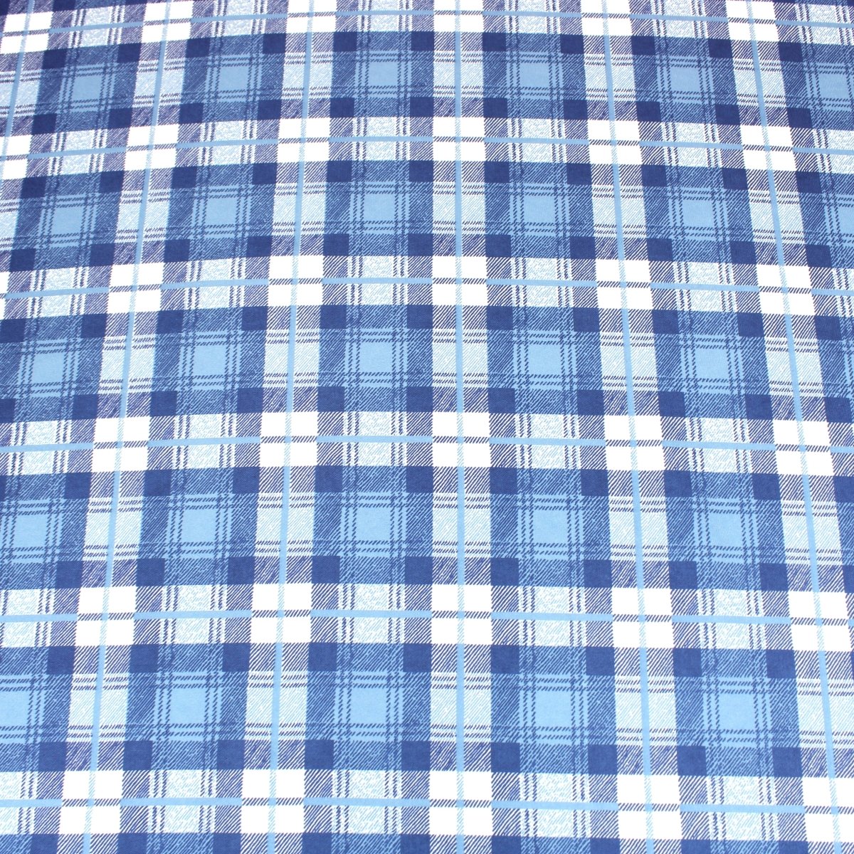 3 Metre Heavy Cotton Blend Furnishing Checkered Fabric 94" Wide Blue - Pound A Metre