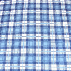 3 Metre Heavy Cotton Blend Furnishing Checkered Fabric 94" Wide Blue - Pound A Metre
