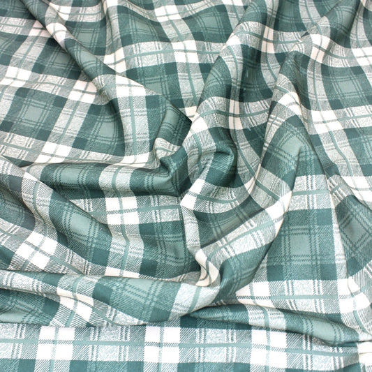 3 Metre Heavy Cotton Blend Furnishing Checkered Fabric 94" Wide Green - Pound A Metre