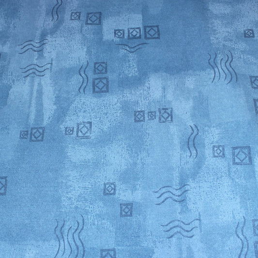 3 Metre Heavy Cotton Blend Furnishing Patterned Fabric 94" Wide Ocean Blue - Pound A Metre