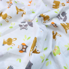 3 Metre High Quality Brushed Cotton - Forest Friends - 45" Wide Grey - Pound A Metre