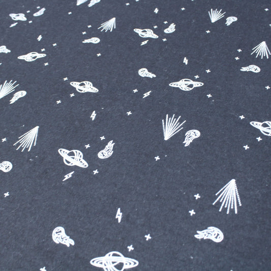3 Metre High Quality Brushed Cotton - Galactic - 45" Wide Black - Pound A Metre