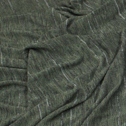 3 Metre Loose Knit High Stretch Jersey - 55” Wide Dark Khaki - Pound A Metre