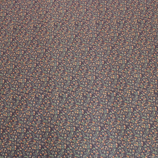3 Metre Luxury Breathable Dressmaking Floral Cotton Lawn - 60" Brown - Pound A Metre