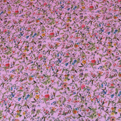 3 Metre Luxury Breathable Dressmaking Floral Cotton Lawn - 60" Dark Pink - Pound A Metre