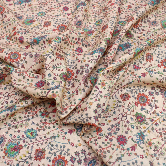 3 Metre Luxury Breathable Dressmaking Floral Cotton Lawn - 60" Nude - Pound A Metre