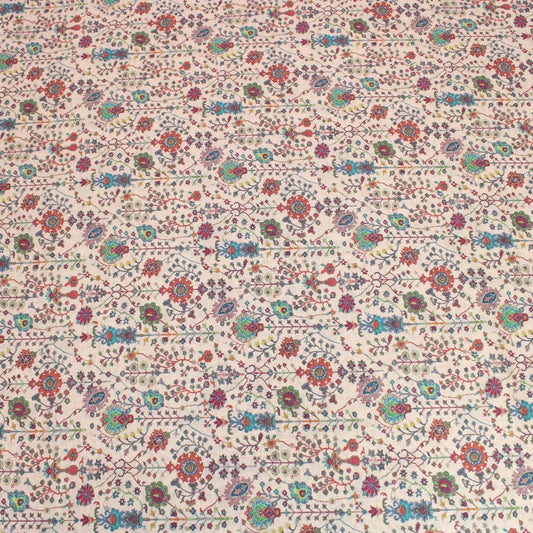 3 Metre Luxury Breathable Dressmaking Floral Cotton Lawn - 60" Nude - Pound A Metre
