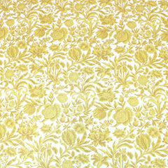 3 Metre Luxury Breathable Dressmaking Floral Cotton Lawn - 60" Yellow - Pound A Metre