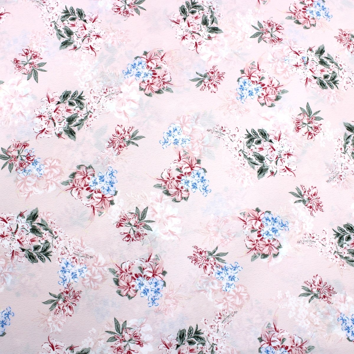 3 Metre Luxury Floral Crepe Georgette - 55" Wide Baby Pink - Pound A Metre