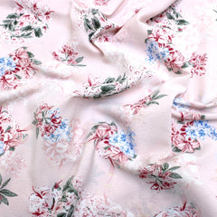 3 Metre Luxury Floral Crepe Georgette - 55" Wide Baby Pink - Pound A Metre