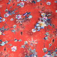 Pound A Metre 3 Metre 3 Metre Luxury Gold Foil Floral Sateen ‘Fleur’ - 55" Wide Red