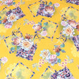 Pound A Metre 3 Metre 3 Metre Luxury Gold Foil Floral Sateen ‘Floret’ - 55" Wide Amber Yellow