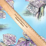 Pound A Metre 3 Metre 3 Metre Luxury Gold Foil Floral Sateen ‘Nature’ - 55" Wide Sky Blue