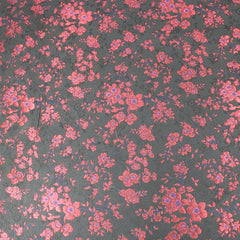 3 Metre Luxury Metallic Floral Brocade - 55” Wide Black & Red - Pound A Metre