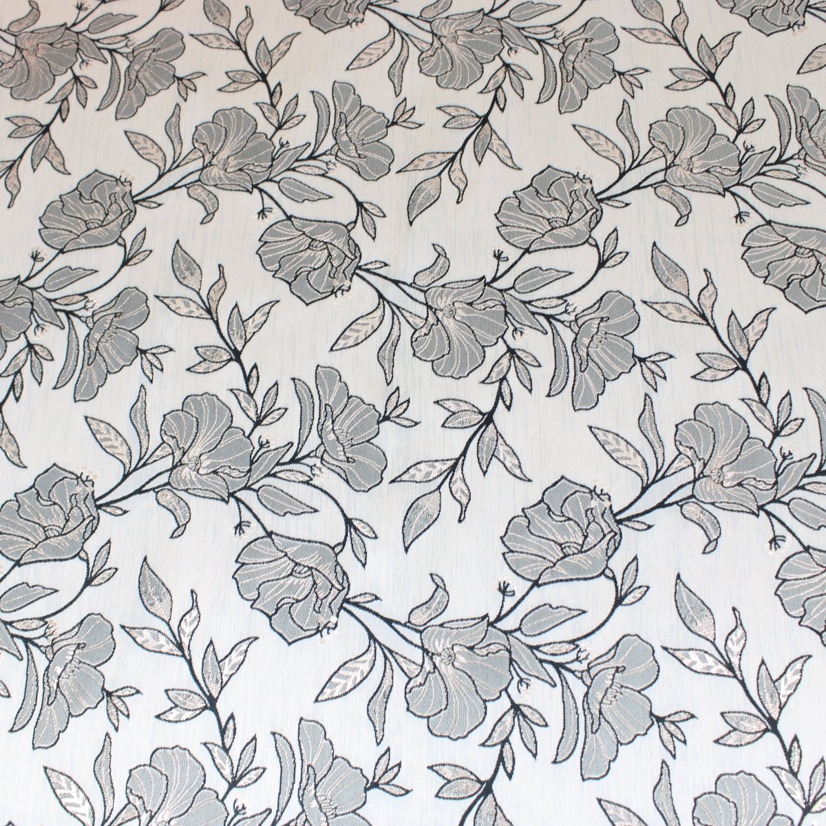 3 Metre Luxury Metallic Floral Brocade - 55” Wide Light Beige - Pound A Metre