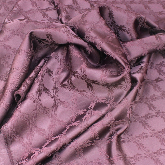 3 Metre Luxury Metallic Floral Brocade - 55” Wide Maroon - Pound A Metre