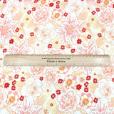 3 Metre Natural Drape Soft-Touch Floral American Crepe 55" Wide - Hawaii Orange - Pound A Metre