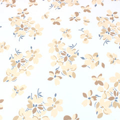 3 Metre Natural Drape Soft-Touch Floral American Crepe 55" Wide - Ivory Peach - Pound A Metre