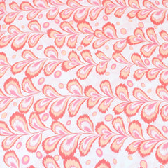 3 Metre Natural Drape Soft-Touch Floral American Crepe 55" Wide- Ivory & Pink - Pound A Metre