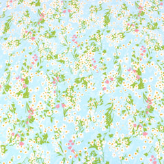 3 Metre Natural Drape Soft-Touch Floral American Crepe 55" Wide - Light Blue - Pound A Metre