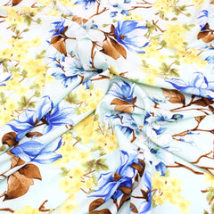 3 Metre Natural Drape Soft-Touch Floral American Crepe 55" Wide - Pale Turquoise - Pound A Metre